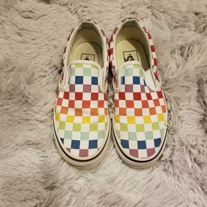 Rainbow checkered vans
